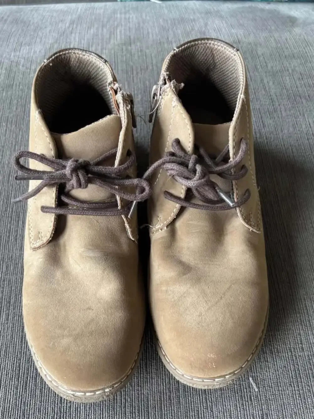 Sonoma Goods for Life Ryder Taupe Faux Suede Chukka Boots Boys Size 1 Med Side Z
